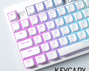 White Pudding-toetsenset: RGB Shine Through, 117 PBT-toetsen met achtergrondverlichting, ANSI ISO MX-mechanisch toetsenbordset