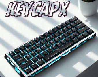 RGB Shine-Through Keycaps: 142-Key Black & White Cherry Profile PBT