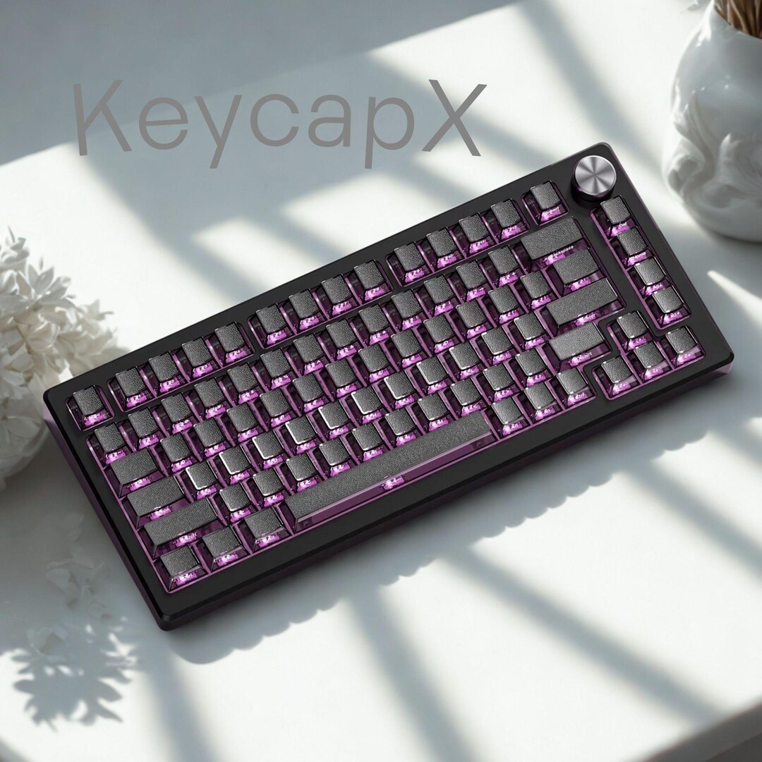 124-key Faux Leather Keycap Set – Cherry Profile, Side-print RGB Shine ...
