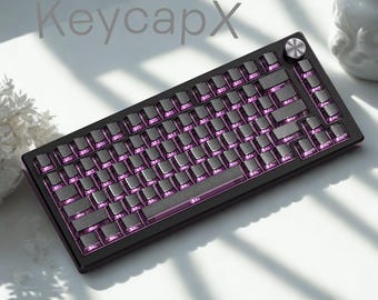 124-Key Faux Leather Keycap Set – Cherry Profile, Side-Print RGB Shine-Through, Double-Shot PBT for MX Mechanical Keyboards