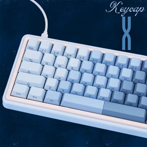 Gradient Blue RGB Shine-Through Keycap Set: Backlight Side Print PBT Cherry Profile MX Keyboards