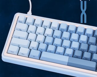 Teclas RGB azul degradado con brillo: retroiluminación, impresión lateral, perfil Cherry PBT, teclados MX