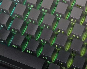 Korean Gray Gradient Shadow Keycap Set 125-Key Pbt Double-Shot, Side-Print RGB Shine-Through, Cherry Profile for ANSI & ISO Mx Keyboards