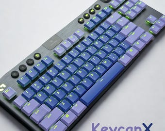 Purple Blue Shine-Through Keycap Set for G915 / G915 TKL / G913 RGB Backlit Replacement Keys