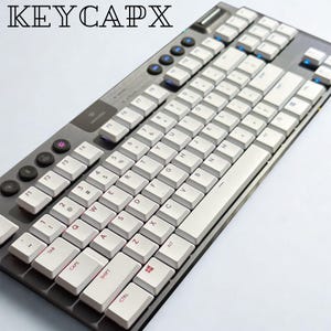 Juego de teclas PBT con brillo RGB blanco para teclados Logitech G813/G915