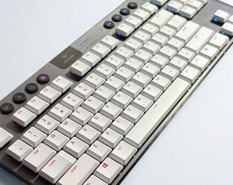 White RGB Shine Through PBT Keycap Set for Logitech G813/G915 Keyboards