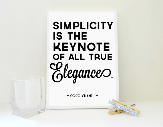 Einfachheit Coco Chanel Zitat Einfachheit Zitat Chanel Druck Etsy