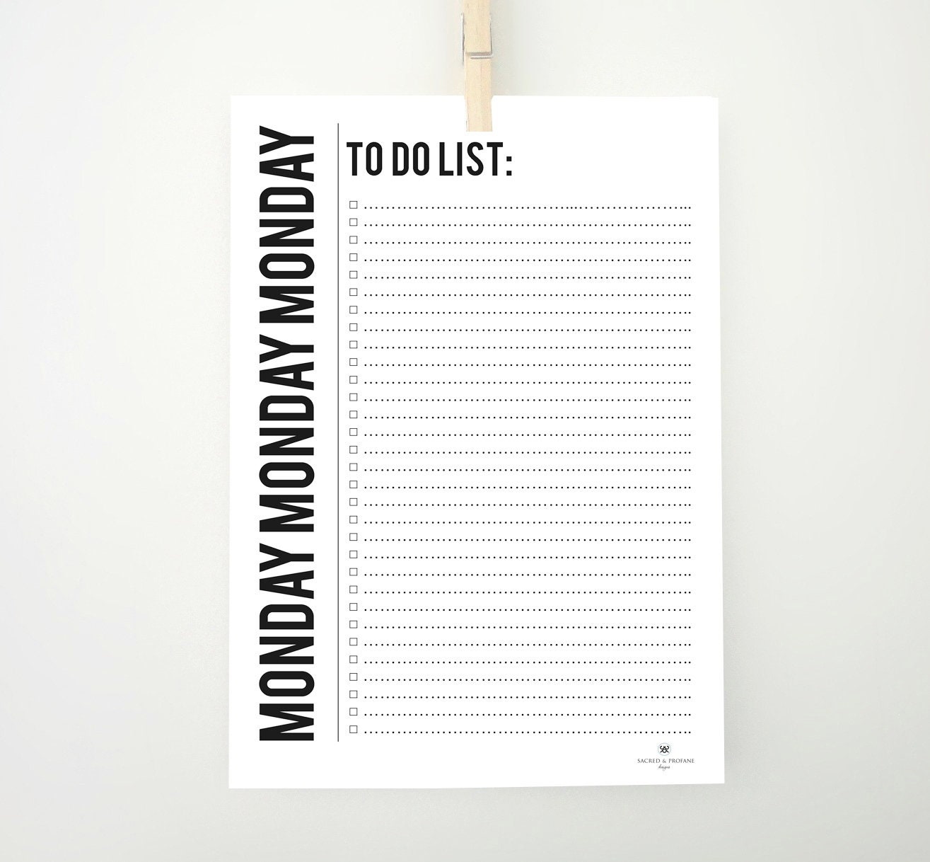 Printable To Do List Monday To Sunday To Do List Weekly Etsy