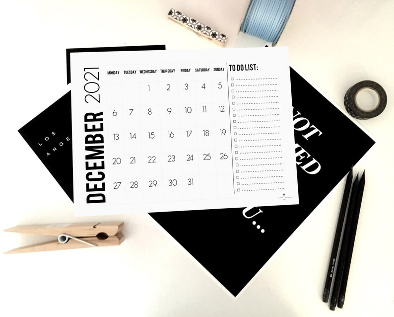 to do list 2021 printable calendar monthly calendar etsy