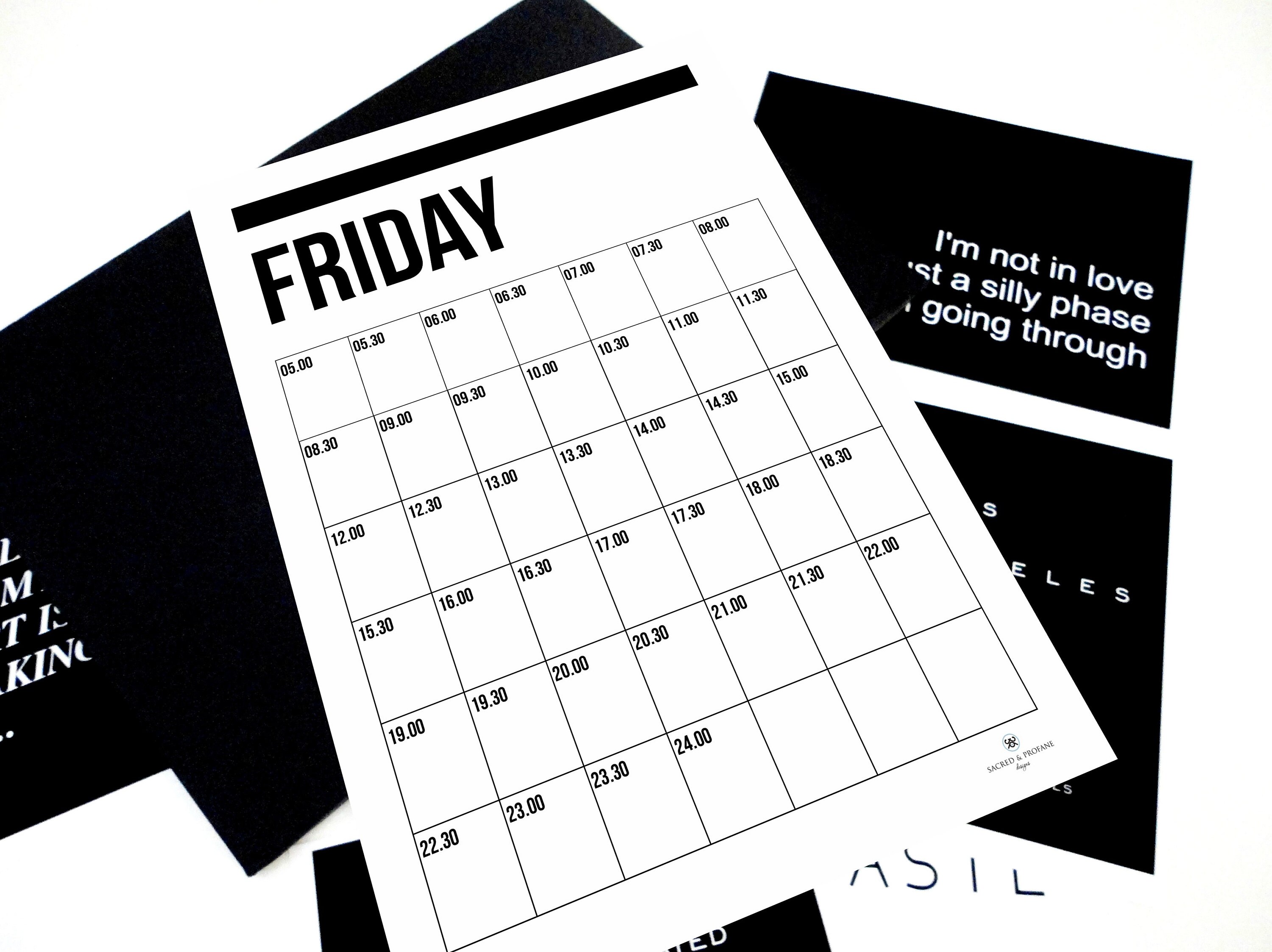 monday to sunday planner hourly planner weekly printable etsy