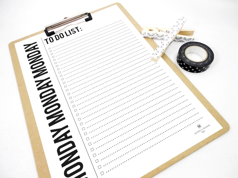 Printable To Do List Monday To Sunday To Do List Weekly Etsy