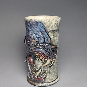 Raku Werewolf small vase