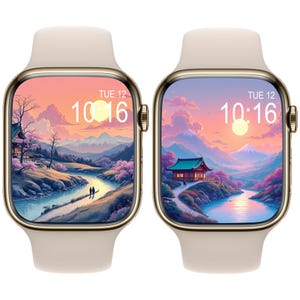 Anime Apple Watch Wallpaper, Lofi Digital Uhr Gesicht, Apple Watch Anime Retro Vintage Japan Apple Uhr Gesicht Wallpaper.