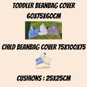 Personalised Toddler Beanbag Chair: Bunny Embroidery, Handmade Kids Seat image 7