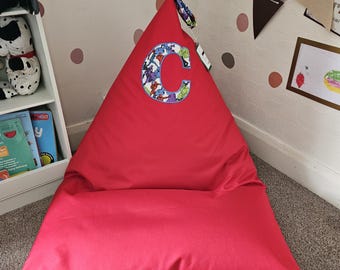 Kids superhero Beanbag Chair – Personalised Initial Seating, After-School Calm & Reading Corner