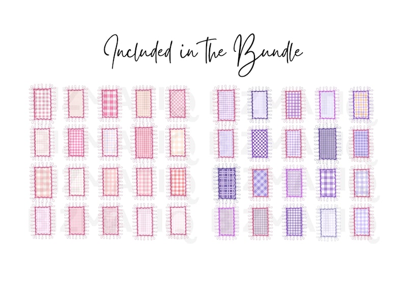 130 Gingham Frame Borders Bundle Editable Border Frames Custom Canva ...