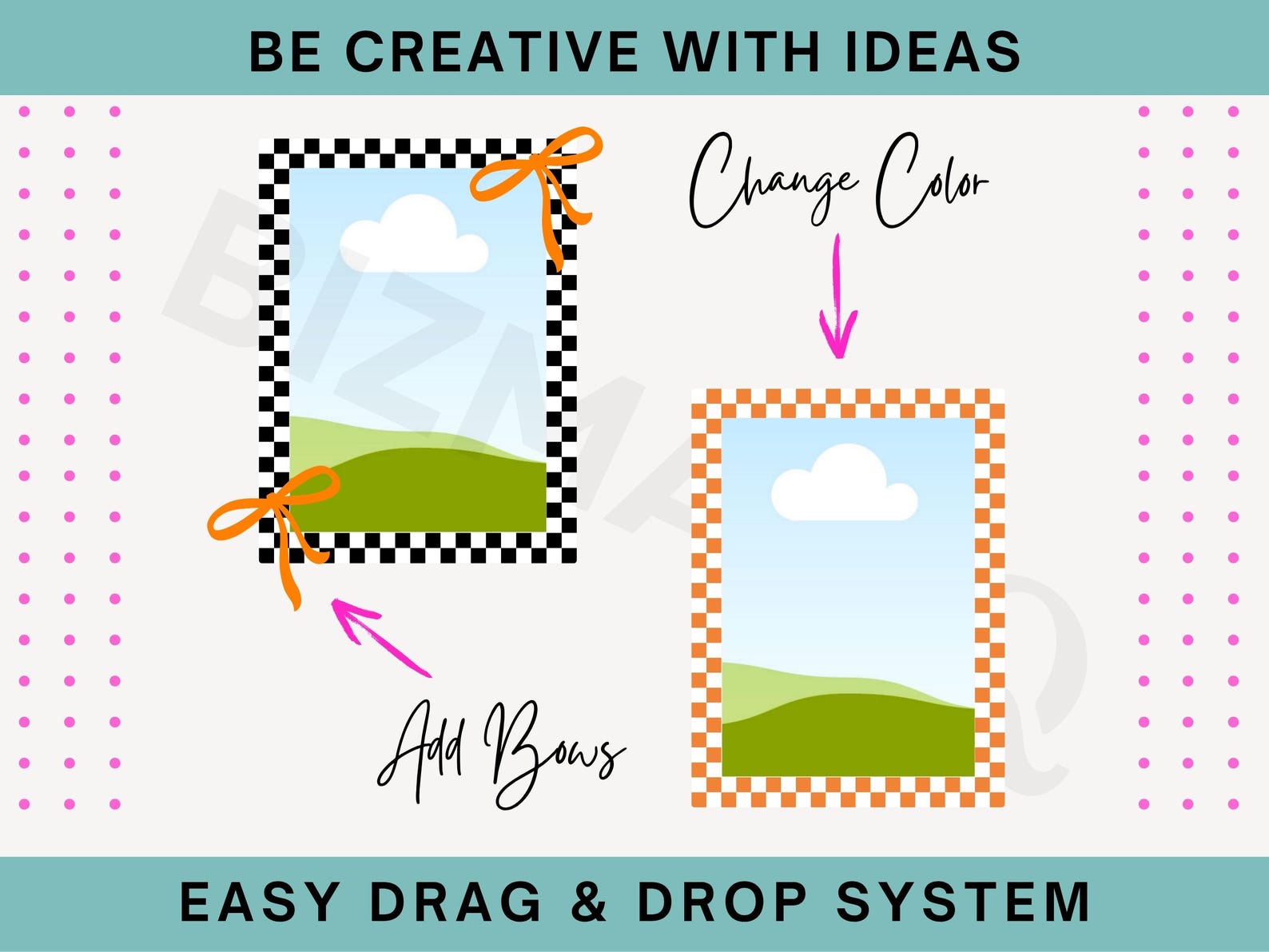 36 Editable Canva Frame Template Drag & Drop Canva Frames Bundle Doodle ...