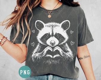 Valentine Raccoon PNG, Cute Raccoon PNG shirt design, Retro Valentine png, Valentine Day love, Raccoon Shirt Design, Valentines raccoon svg