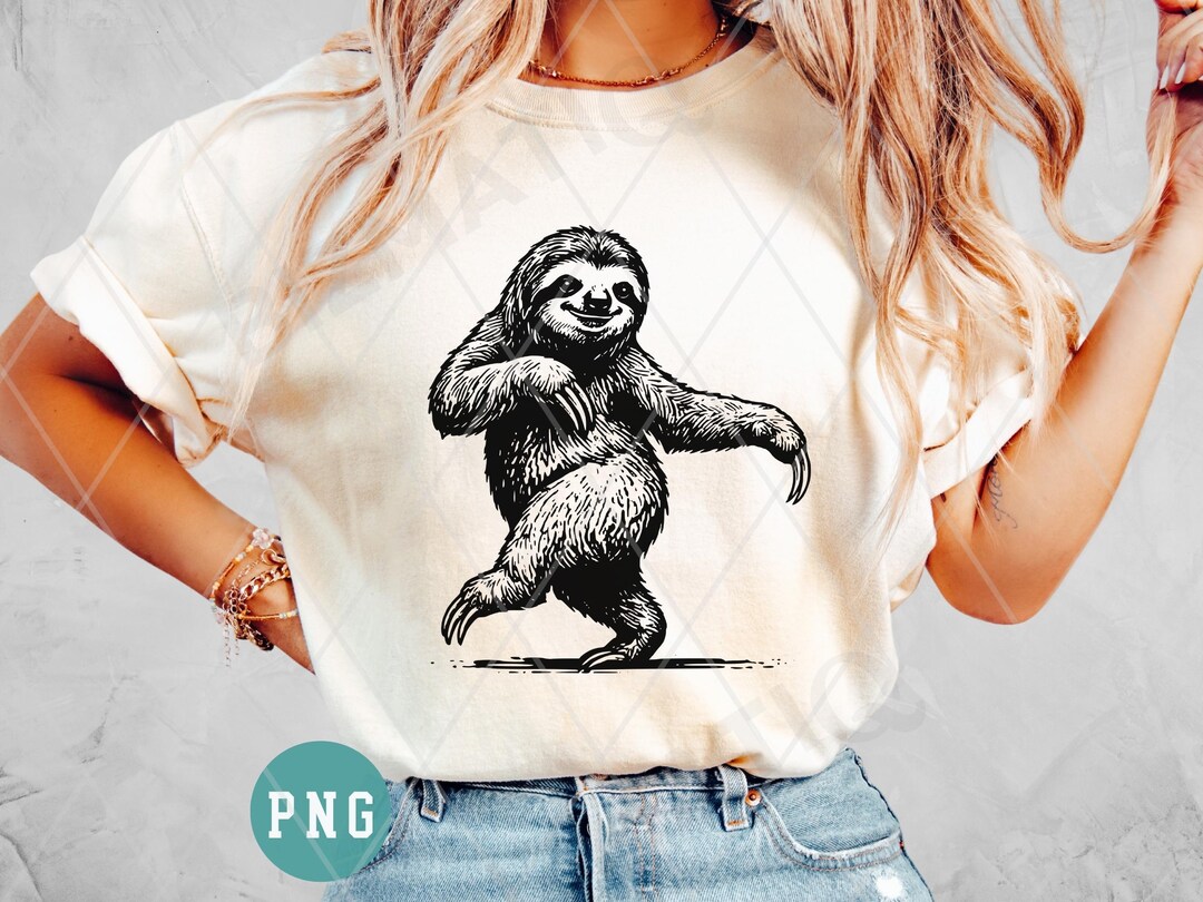 Dancing Sloth PNG Shirt Design, Sublimation Design, Funny Sloth Dance ...