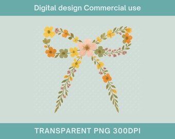 Motifs coquette tendance png Noeud avec fleurs png Motifs de chemise png tendance Fleurs sauvages png Téléchargement du design par sublimation noeud printemps été png