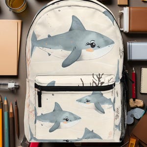 Sac à dos amusant pour enfants Shark Ready pour l&#39;école | Retour au sac d&#39;école | Sac à dos sur le thème de l&#39;océan pour enfants |Sac d&#39;école pour garçons | Sac à dos, joli imprimé animal