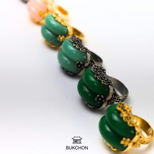 Jade Ring, Korean Traditional Hanbok Accessory, Adjustable Design Jade Ring