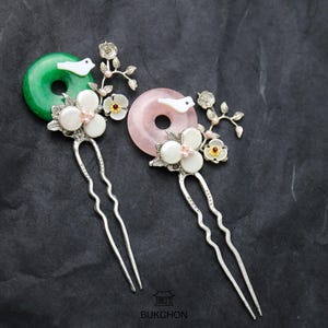 Korean Traditional Jade Binyeo – Handmade Hair Pin with Natural Jade