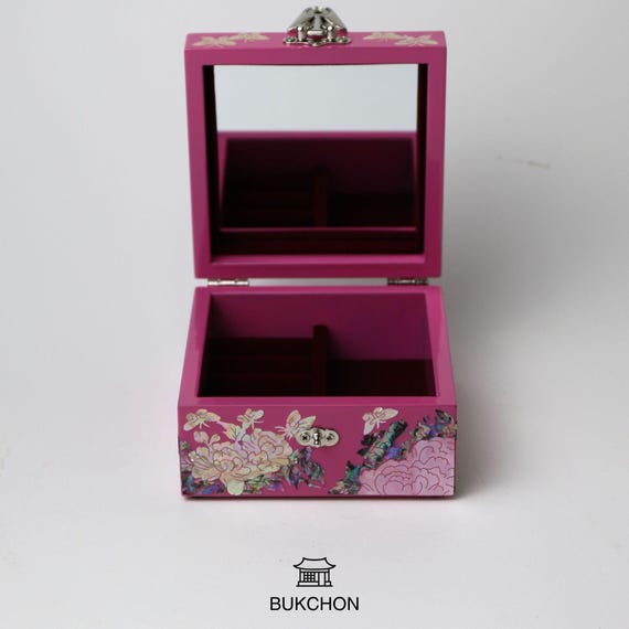 Mother of Pearl Korean Najeon Peony Bloom Jewelry Box 4