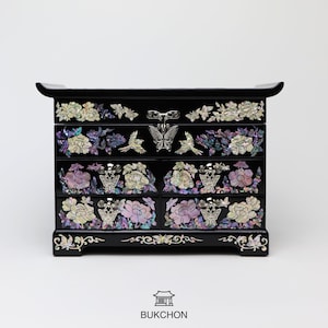 Mother of Pearl Korean Najeon  Multi-Tier Jewelry Box 7"