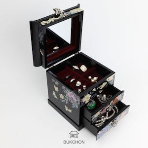Mother-of-Pearl Korean Jewelry Box – Multi-Tier Jewelry Box 5&quot;