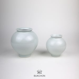 Korean Moon Jar – Handmade White Porcelain Vase by Master Potter - 2 Sizes
