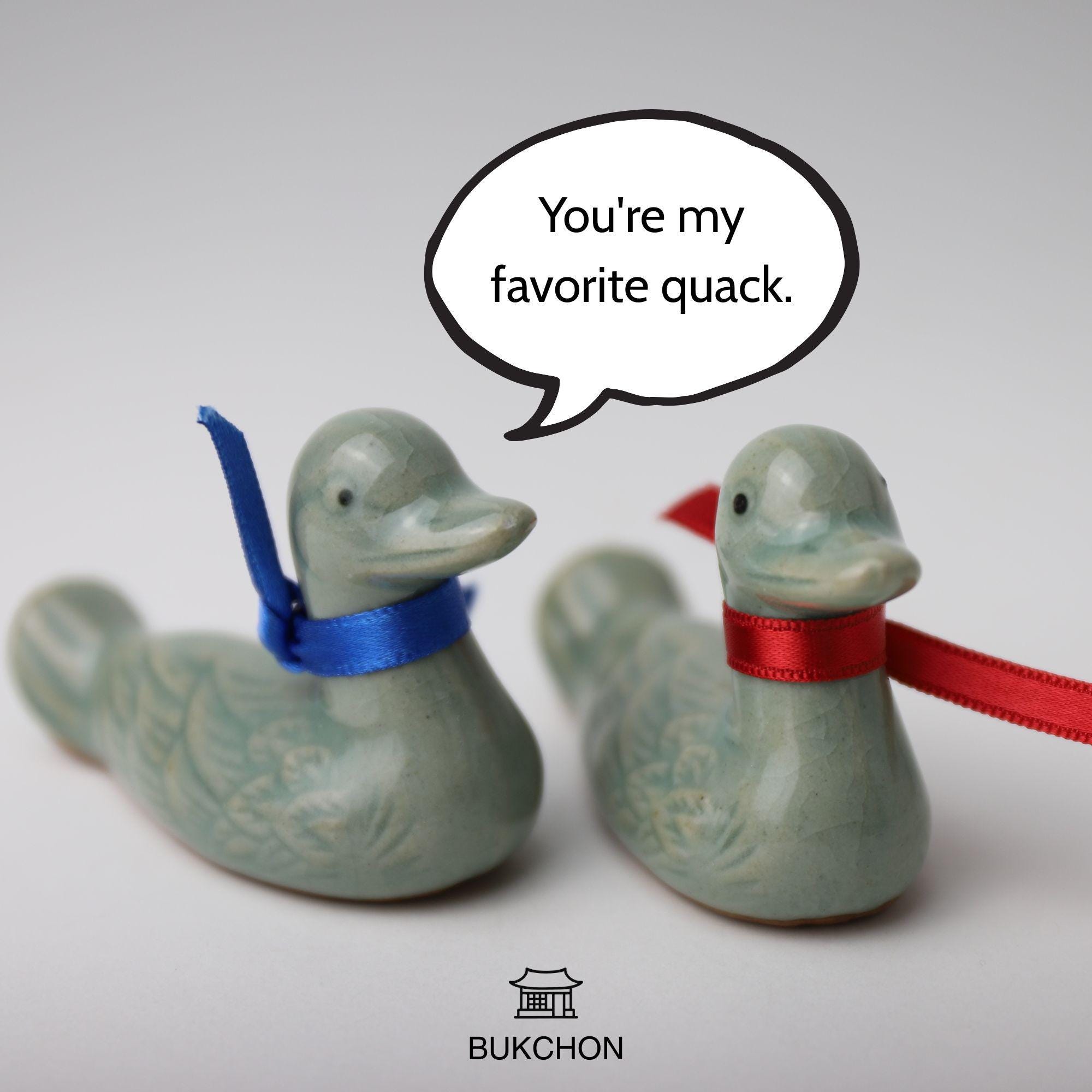 Korean Traditional Handmade Celadon Duck (won Ang Duck) Set- A