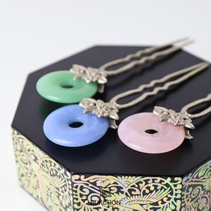 Korean Natural Jade Binyeo – Hair Pin with Natural Gemstone