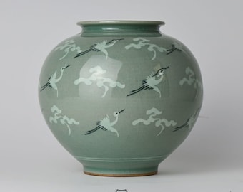 韓国・青磁象嵌1輪瓶・花瓶・未使用品☆常識の範囲の価格交渉ＯＫ☆ 韓国・青磁象嵌1輪瓶・花瓶・未使用品☆常識の範囲の価格