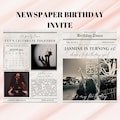 Birthday Newspaper Template, Newspaper For Birthday Invitation, Happy Birthday Announcement, Large Birthday Newspaper, Canva Template product logo