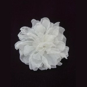 M&S Schmalberg 5.5&quot; Silk Organza Gardenia Wedding Flower Hair-Clip - Made in USA  (Bridal Flower)