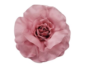 M/&S Schmalberg 5 Blush Silk Satin Faced Organza Hydrangea Wedding Flower Hair-Clip Bridal Flower Made in USA