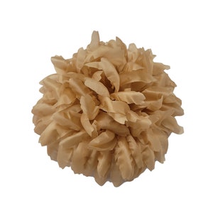 M&S Schmalberg 6&quot; Silk Champagne Large Chrysanthemum Large Oversized Flower Brooch Pin - Made in USA