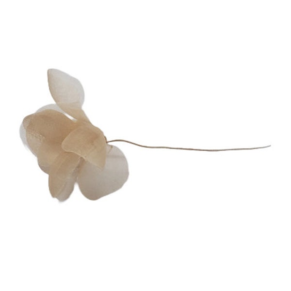 M&S Schmalberg 2" Tiny Silk Flower Petal Ties on wire.  Great for mixing.  Silk Champagne