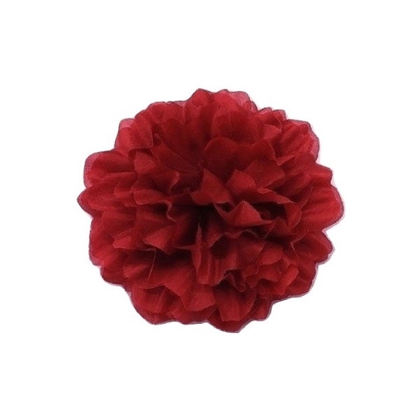 M&S Schmalberg Ruffled Camellia Silk Artificial Flower Brooch Pin Hair Clip  3.75 Red -  Canada