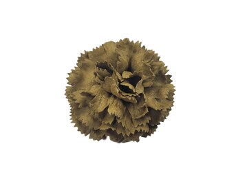 M&S Schmalberg 2.5" Olive Yellow Ultrasuede Leather Carnation Flower Brooch Men's or Women's Lapel Pin Boutonniere