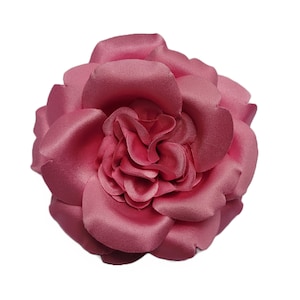 M&S Schmalberg 3.5&quot; Pink Blooming Rose Flower Millinery Fabric Flowers Fashion Accessory Brooch Pin