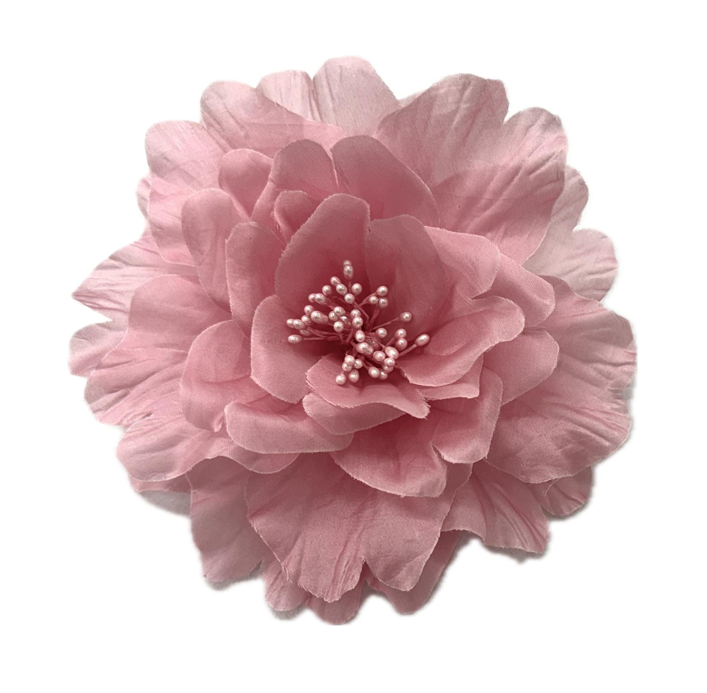M&S Schmalberg 5.5" Magnolia Bubblegum Light Pink Silk Flower Brooch Pin