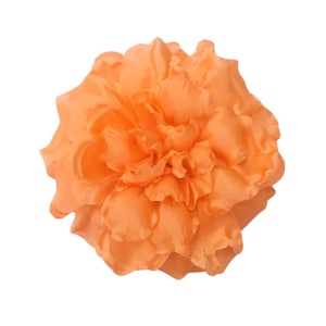 M&S Schmalberg 6&quot; Large Mango Orange Flower Gardenia Flower Silk Millinery Fabric Flower Brooch Pin