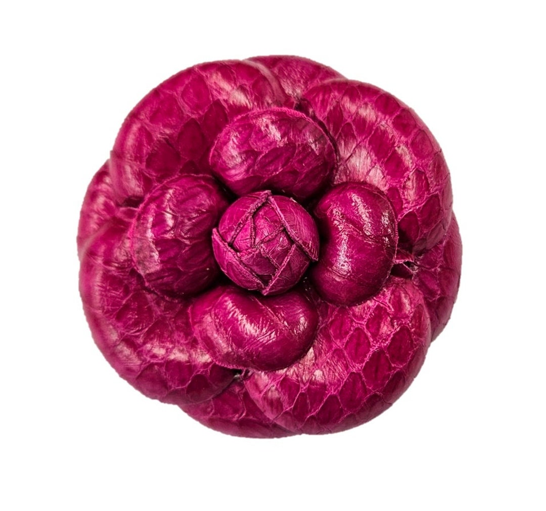 M&S Schmalberg 3" Camellia Raspberry Pink Python Snakeskin Leather ...