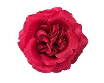 M&S Schmalberg 3.5" Raspberry Pink Blooming Rose Flower Millinery Fabric Flowers Fashion Accessory Brooch Pin -Outlet Deal-