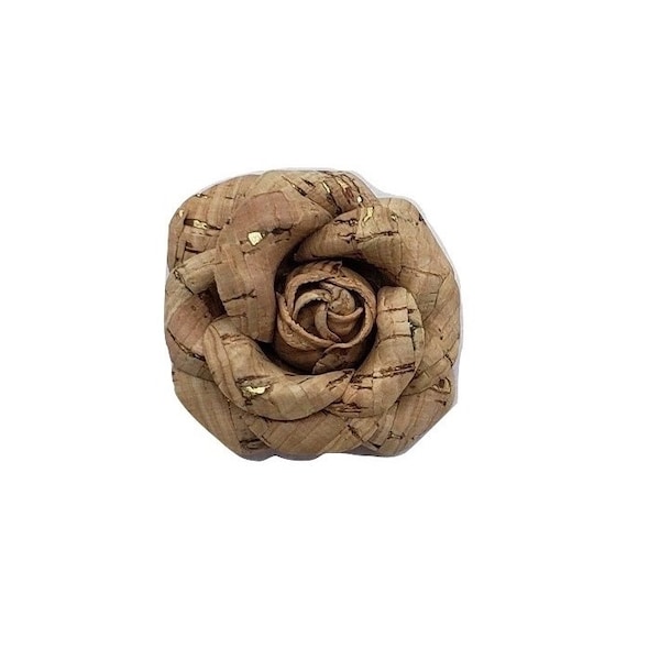 M&S Schmalberg 2" Real Cork Rose Flower Brooch Pin American Made