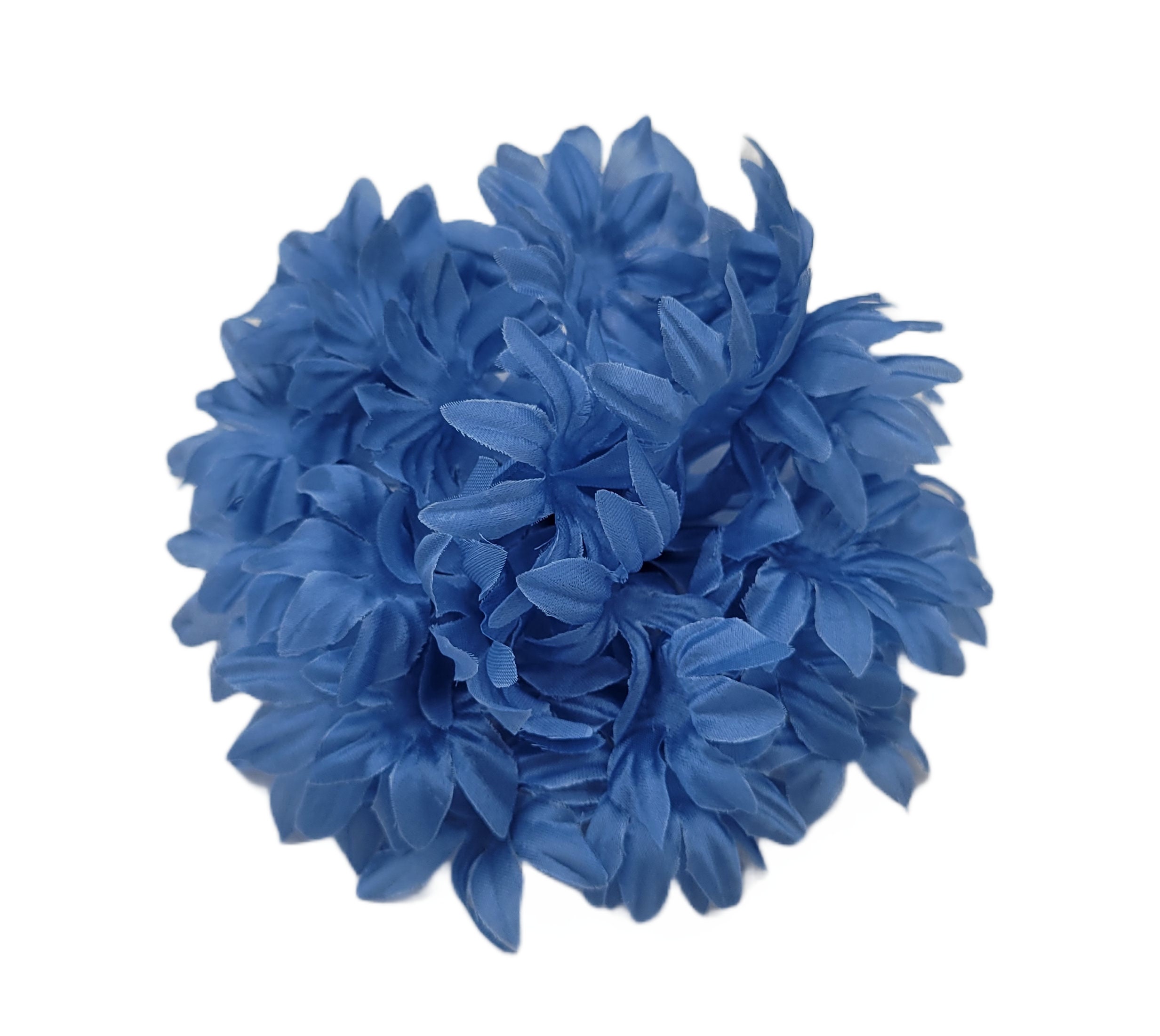 M&S Schmalberg 5" Blue Silk Spiked Daisy Hydrangea Flower Brooch Pin - Made in USA