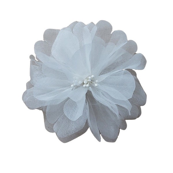 M&S Schmalberg Off-White Silk Magnolia Bridal Fabric Flower Pin