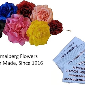 M&S Schmalberg 2" Champagne Silk Flower Carnation Brooch Men's or Women's Lapel Pin Boutonniere image 7